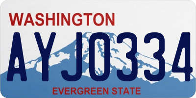 WA license plate AYJ0334