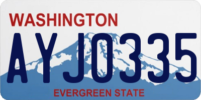 WA license plate AYJ0335