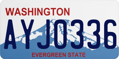 WA license plate AYJ0336