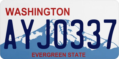 WA license plate AYJ0337