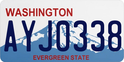 WA license plate AYJ0338
