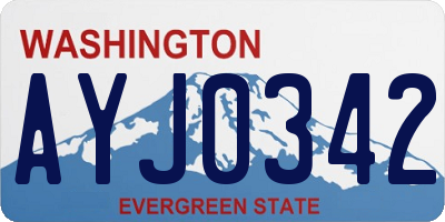 WA license plate AYJ0342