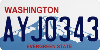 WA license plate AYJ0343