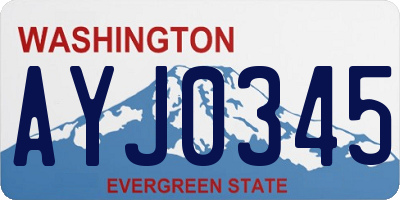 WA license plate AYJ0345