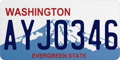 WA license plate AYJ0346