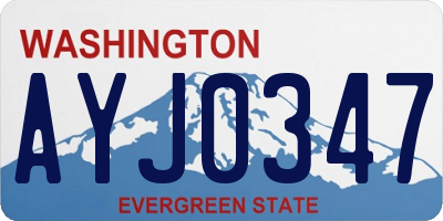 WA license plate AYJ0347