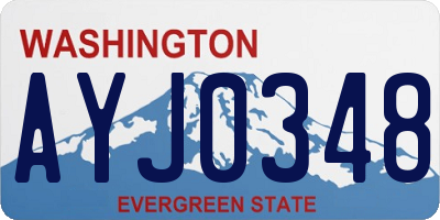 WA license plate AYJ0348