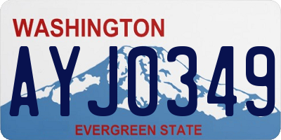 WA license plate AYJ0349