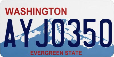 WA license plate AYJ0350