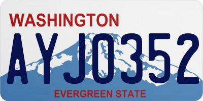 WA license plate AYJ0352
