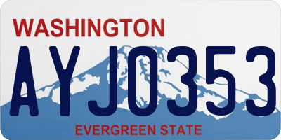 WA license plate AYJ0353