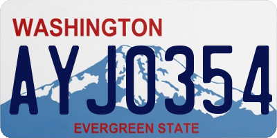 WA license plate AYJ0354