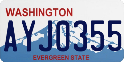 WA license plate AYJ0355