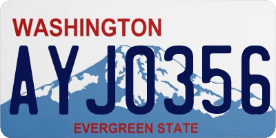 WA license plate AYJ0356