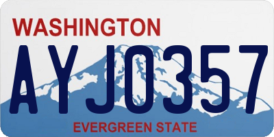 WA license plate AYJ0357