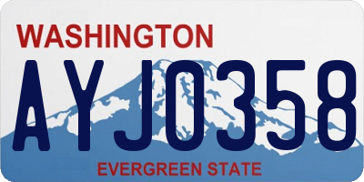 WA license plate AYJ0358