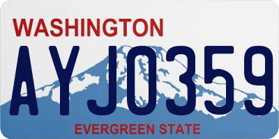 WA license plate AYJ0359