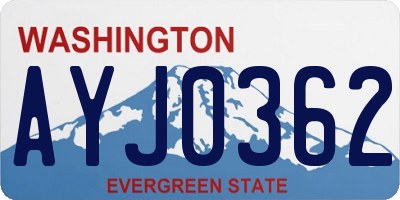 WA license plate AYJ0362