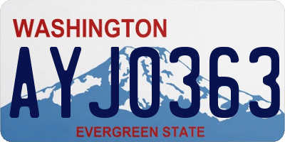 WA license plate AYJ0363