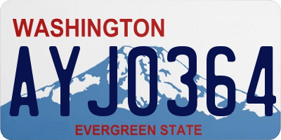 WA license plate AYJ0364