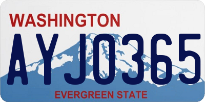 WA license plate AYJ0365