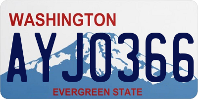 WA license plate AYJ0366