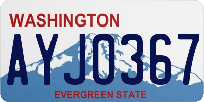 WA license plate AYJ0367