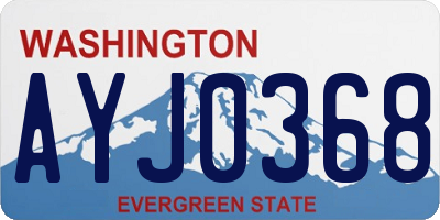 WA license plate AYJ0368