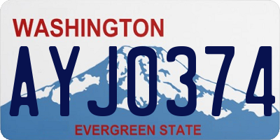 WA license plate AYJ0374