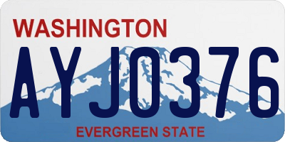 WA license plate AYJ0376
