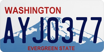 WA license plate AYJ0377