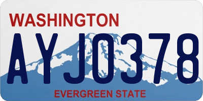 WA license plate AYJ0378
