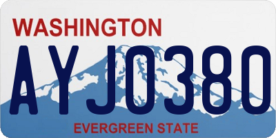 WA license plate AYJ0380