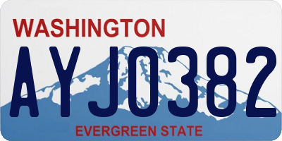 WA license plate AYJ0382