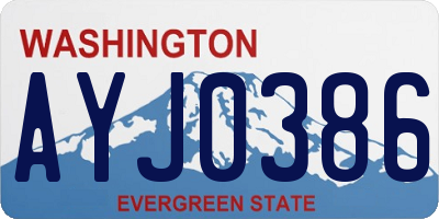 WA license plate AYJ0386