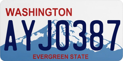 WA license plate AYJ0387