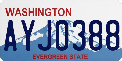 WA license plate AYJ0388
