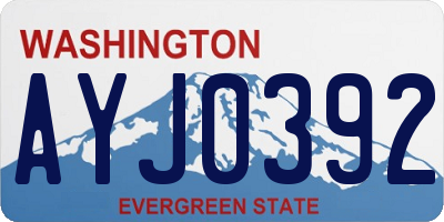 WA license plate AYJ0392