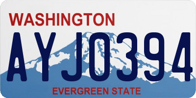 WA license plate AYJ0394