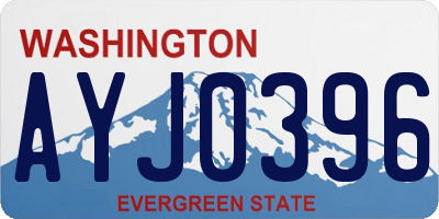 WA license plate AYJ0396