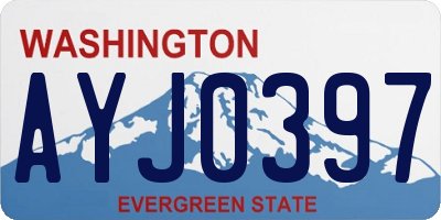 WA license plate AYJ0397