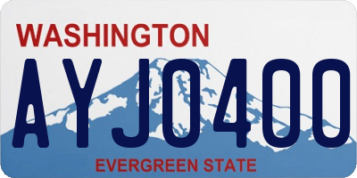 WA license plate AYJ0400