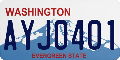 WA license plate AYJ0401