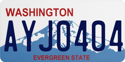 WA license plate AYJ0404