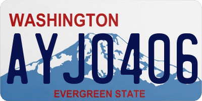 WA license plate AYJ0406