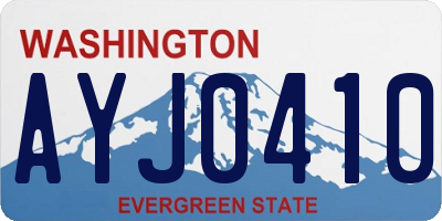 WA license plate AYJ0410