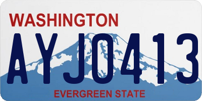 WA license plate AYJ0413
