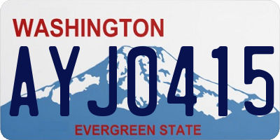 WA license plate AYJ0415