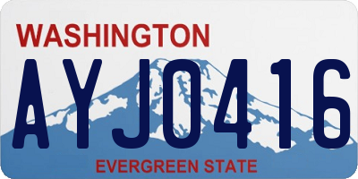 WA license plate AYJ0416