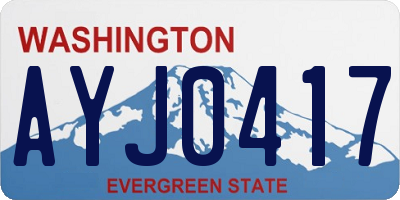 WA license plate AYJ0417